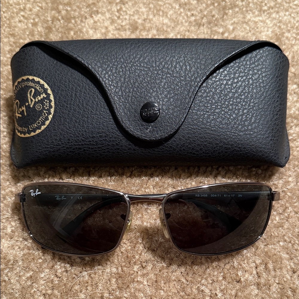 Ray-Ban Silver Frame Sunglasses with Black Case